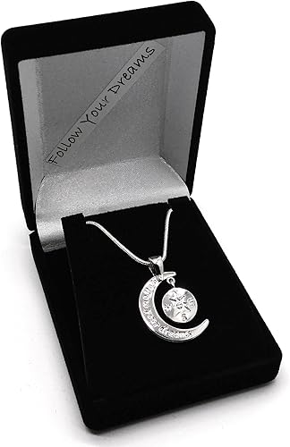 Charmed By Dragons Regalo de graduación 2022 Collar de brújula Follow Your Dreams en caja de regalo, Metal