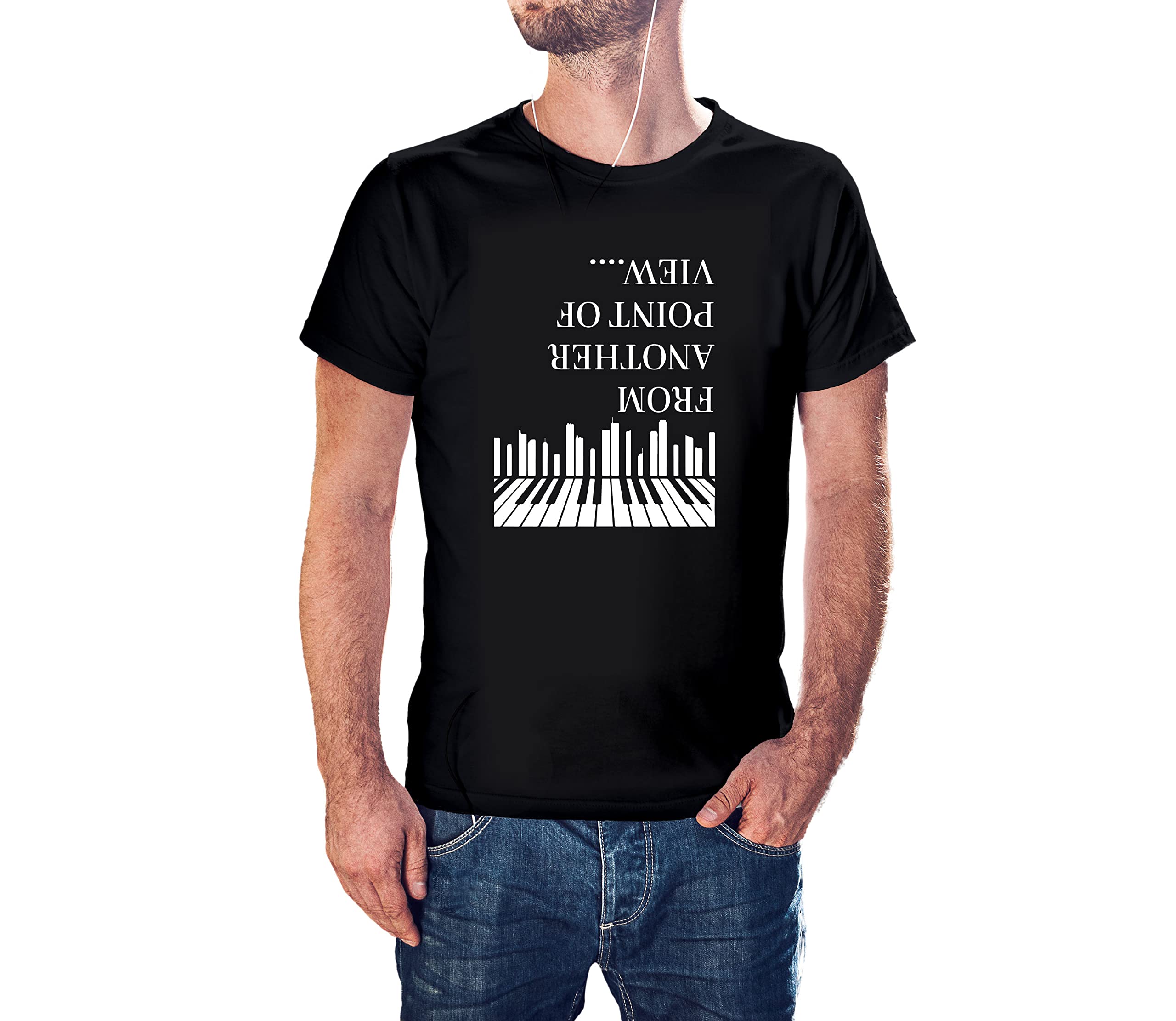 Volume 9Piano Point of View 100% Cotton Round Neck Graphic Printed T Shirt for Girls Women, Quote Tshirts, Music Lover t Shirt, Slogan T Shirt.