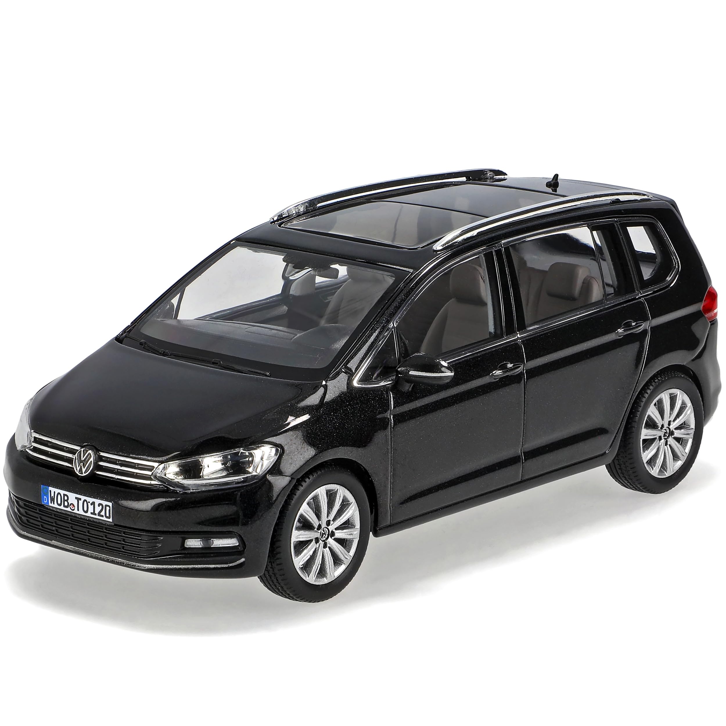 Volkwagen T*o*u*r*a*n II Tief Schwarz Ab 2015 1/43 Norev Modell Auto mit individiuellem Wunschkennzeichen