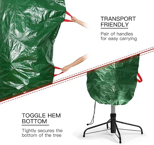 Miniatura 4 de Abbylike Paquete de 3 bolsas verticales de almacenamiento para corona de árbol de Navidad para árbol de Navidad artificial de 7.5 pies, 30 pulgadas,