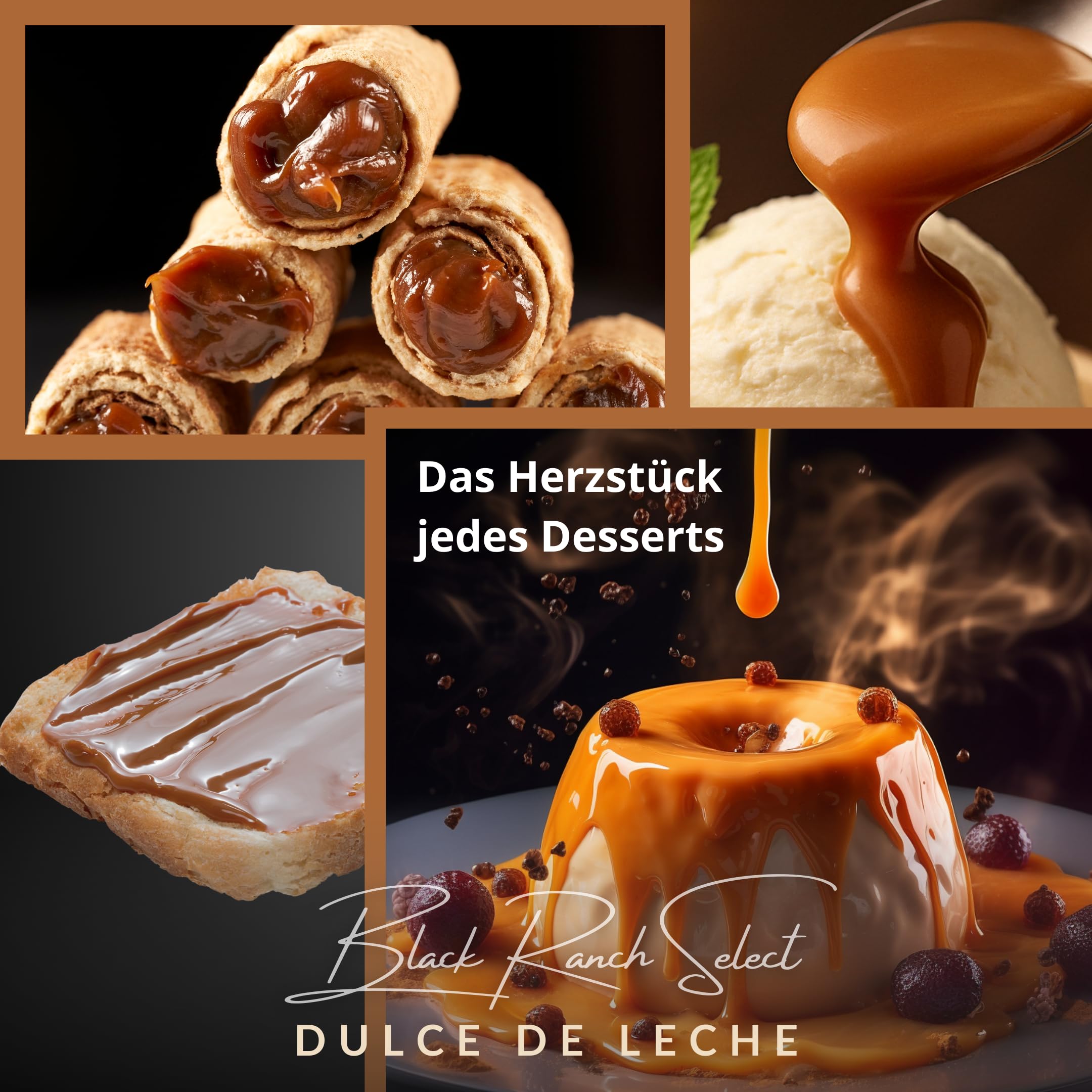 Black Ranch Dulce de Leche | Verschiedene Packgrößen | Argentinischer Milchkaramell-Aufstrich (4 x 430g)