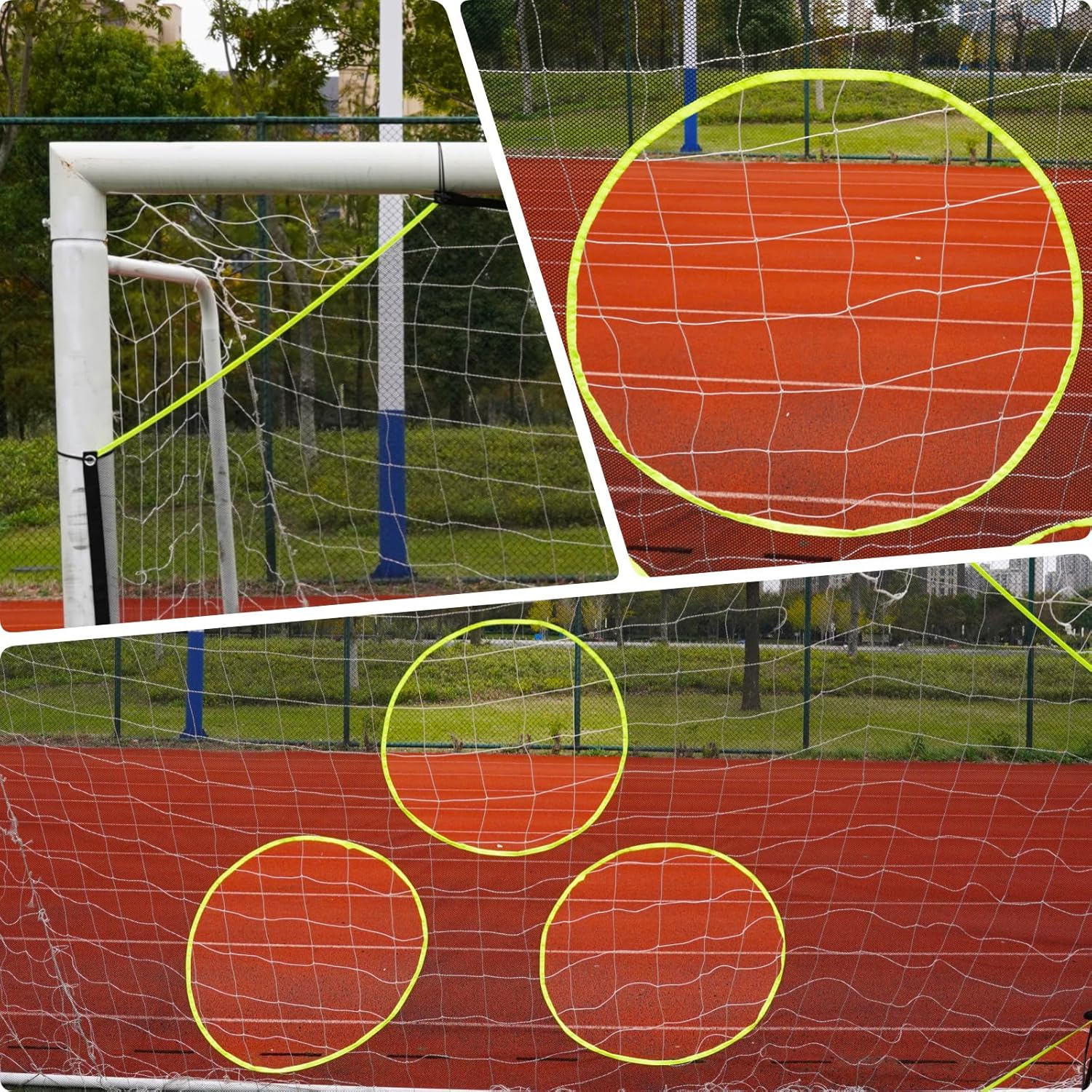 Soccer Goal Target Net with 7 Bright Scoring Target Zones,Soccer Shooting Training Aid, Soccer Training Equipment Accessory (Target net only,Soccer Goal Not Included)
