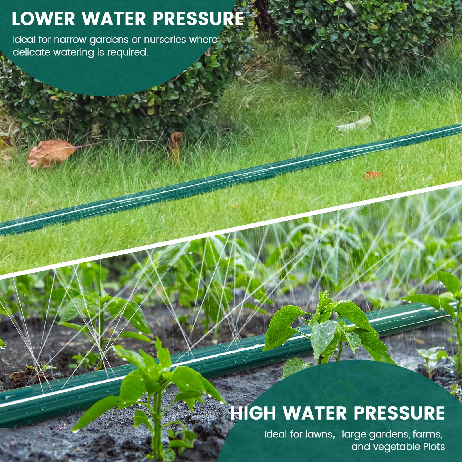 Passionbility Soaker - Manguera de riego flexible de 75 pies, manguera de riego por goteo de jardín, manguera de riego flexible de alta eficiencia, ahorro de agua con estacas