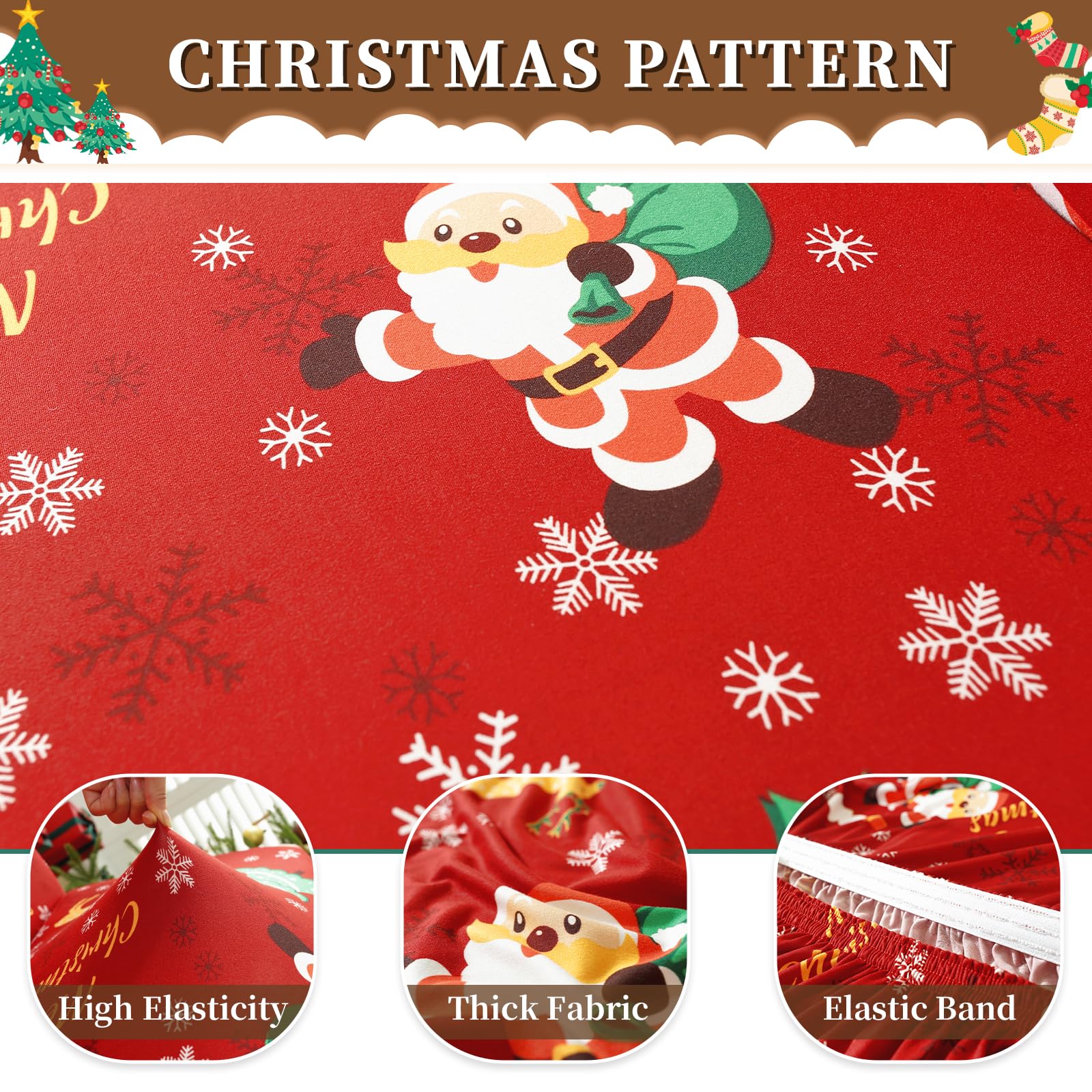 Jaotto, Copridivano senza braccioli a 2/3 posti, in tessuto jacquard, elasticizzato, impermeabile, lavabile, per divano pieghevole clic clac, senza braccioli, colore rosso Santa