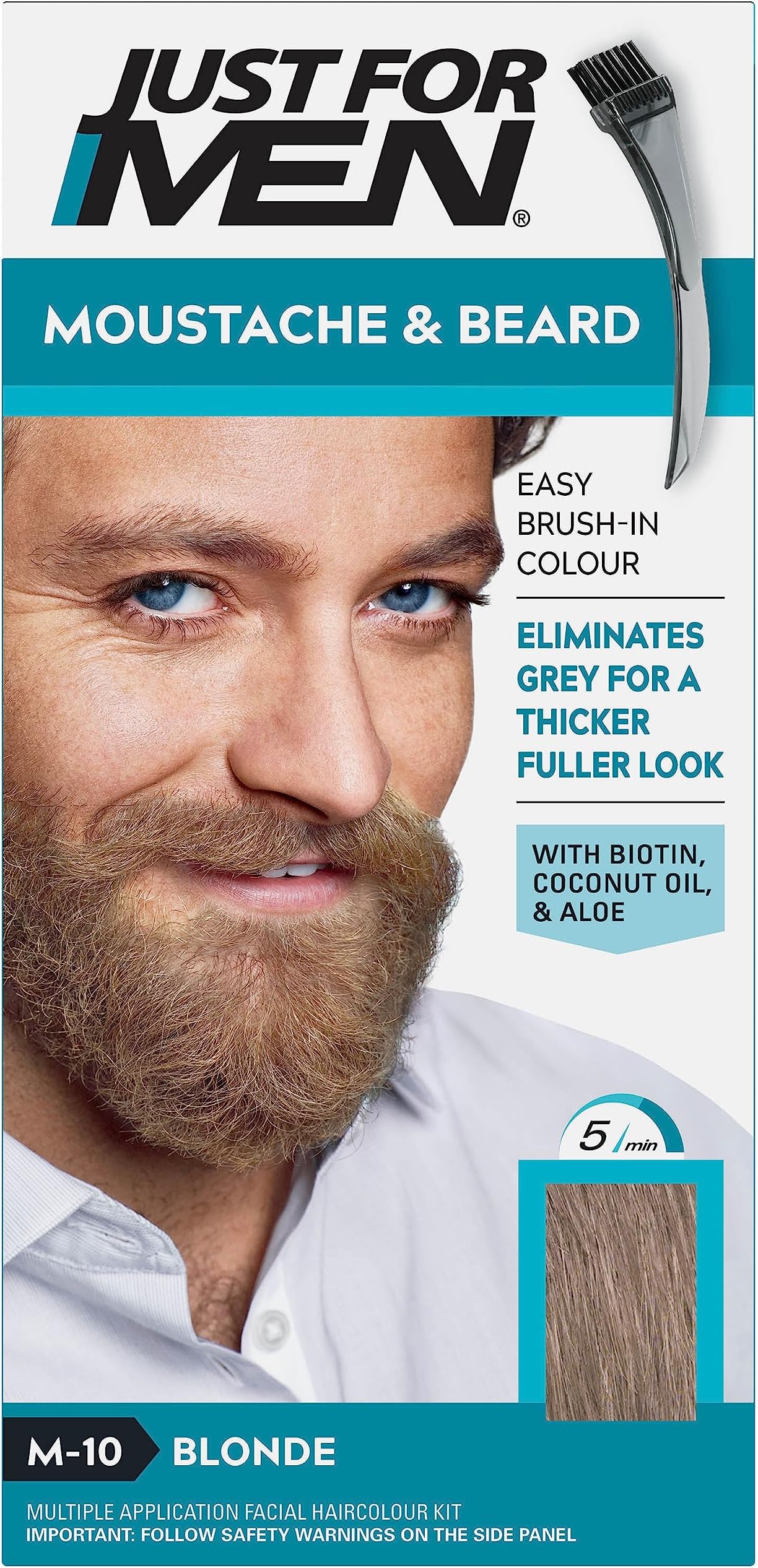 – Just for men Moustache & Beard Sandy Blonde Dye , Eliminates Grey for a Thicker & Fuller Look, M10
