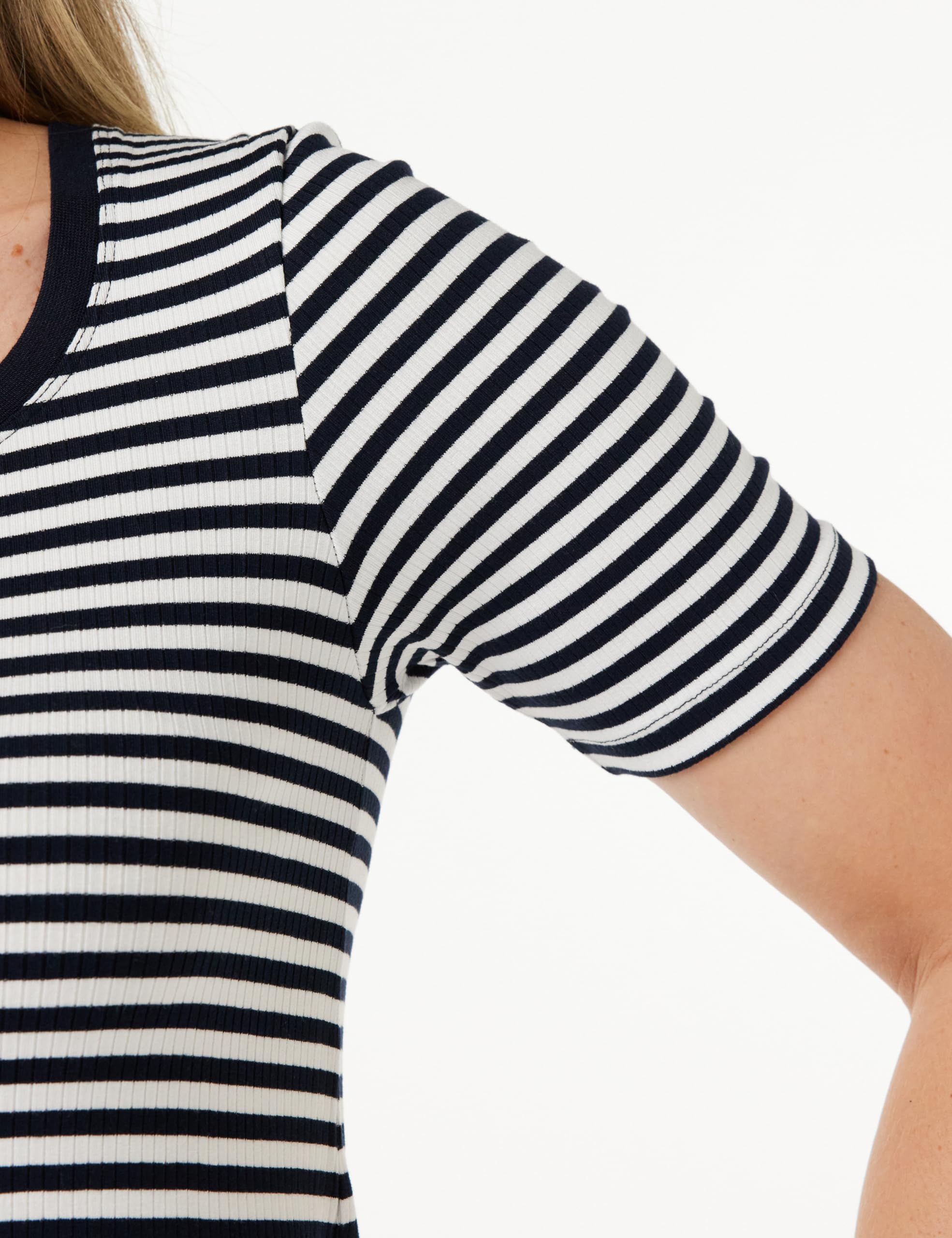 Tommy Hilfiger Damen 5x2 Rib Cnk Pleated Knee DRS Ss Ww0ww42467 Fit & Flare Kleider (1er Pack)