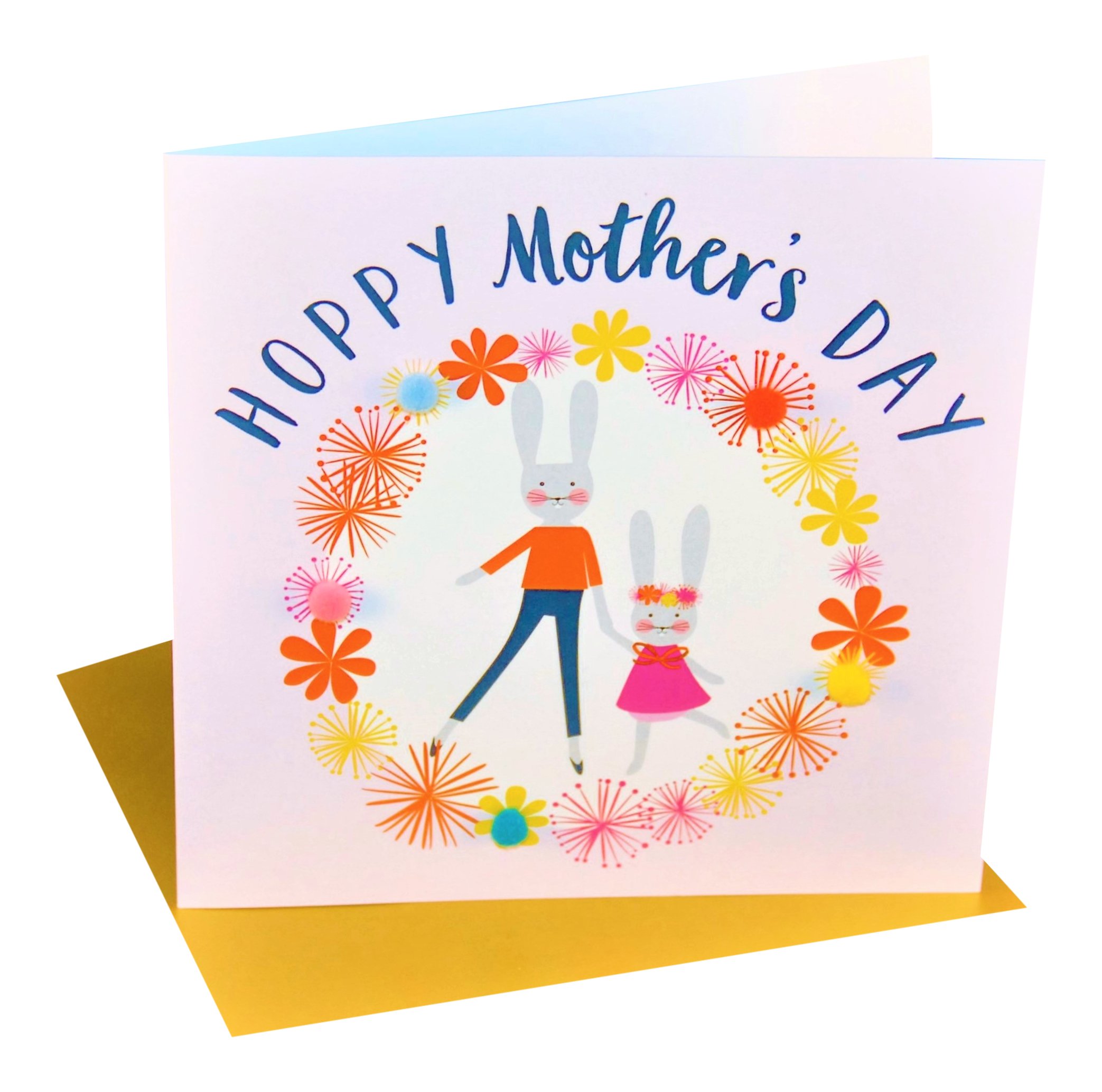 Pom Pom "Mummy Bunny, Girl" Mother's Day Greeting Card