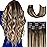 Honsoo Chocolate Brown To Blonde Clip in Hair Extensions Real Human Hair 20inch 70g 7pcs Ombre Straight Silky Blonde Brown For Women Natural Hair