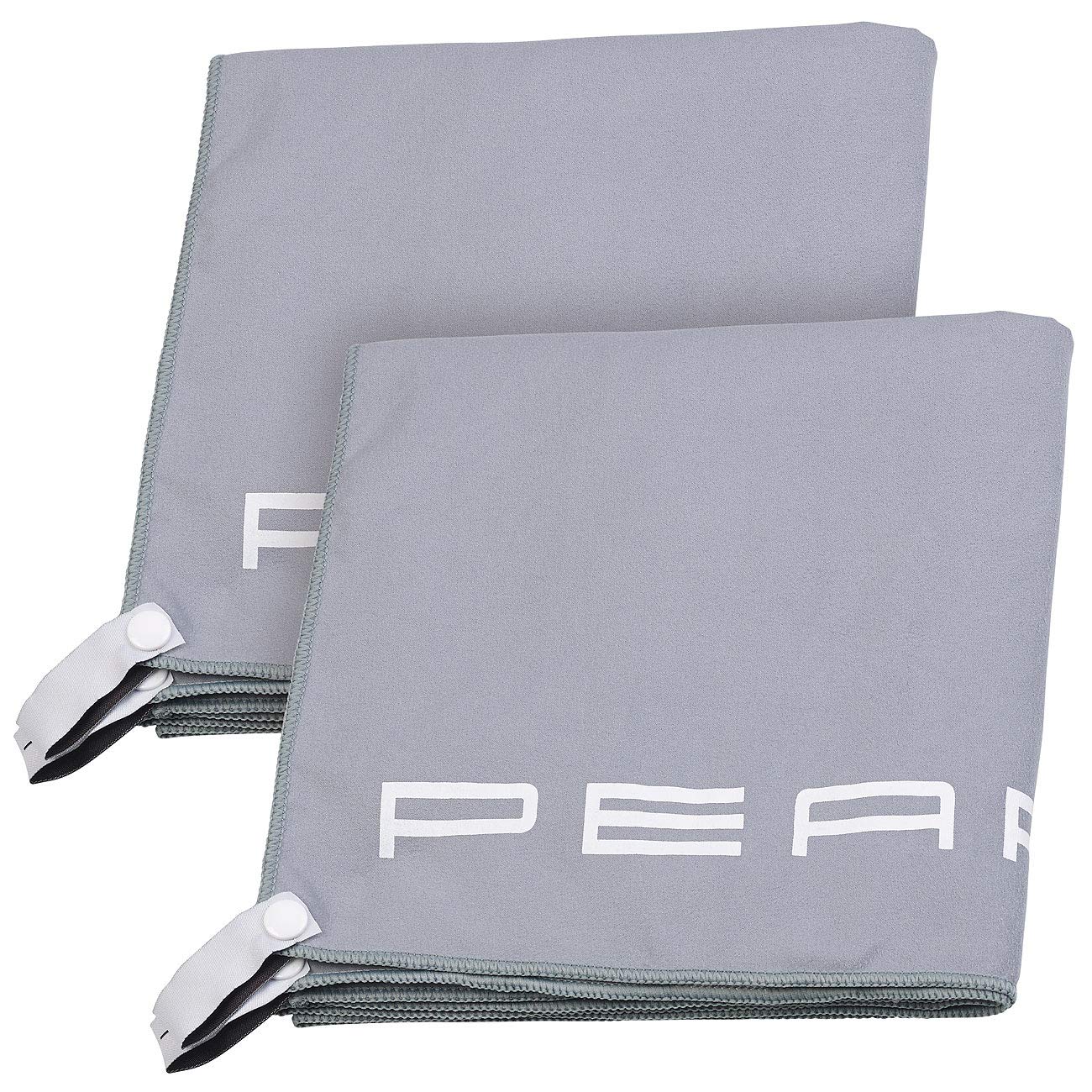 PEARL Strandauflage: 2er-Set Mikrofaser-Strandtücher, Überzug und Tasche, 80 x 200 cm (Strandliegenauflage, Strandliegenauflage mit Taschen, Pool)