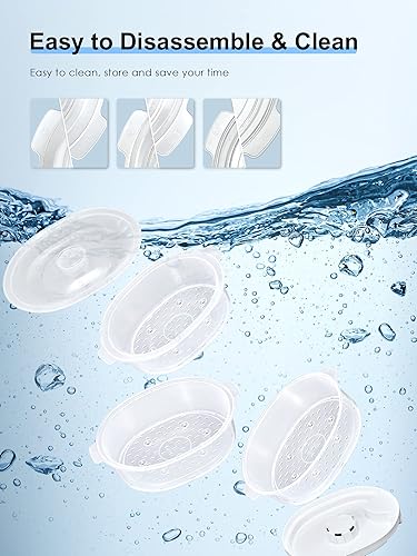 Miniatura 18 de Vaporizador eléctrico de alimentos de 13.7 cuartos de galón para cocinar, vaporizador de verduras con 3 niveles sin BPA, cocción simultánea rápida