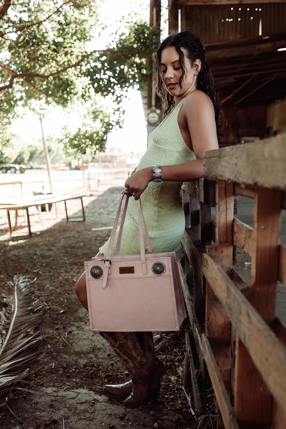 Wrangler Tote Bag for Women Handbags with Western Silver Tturquoise - Image 2