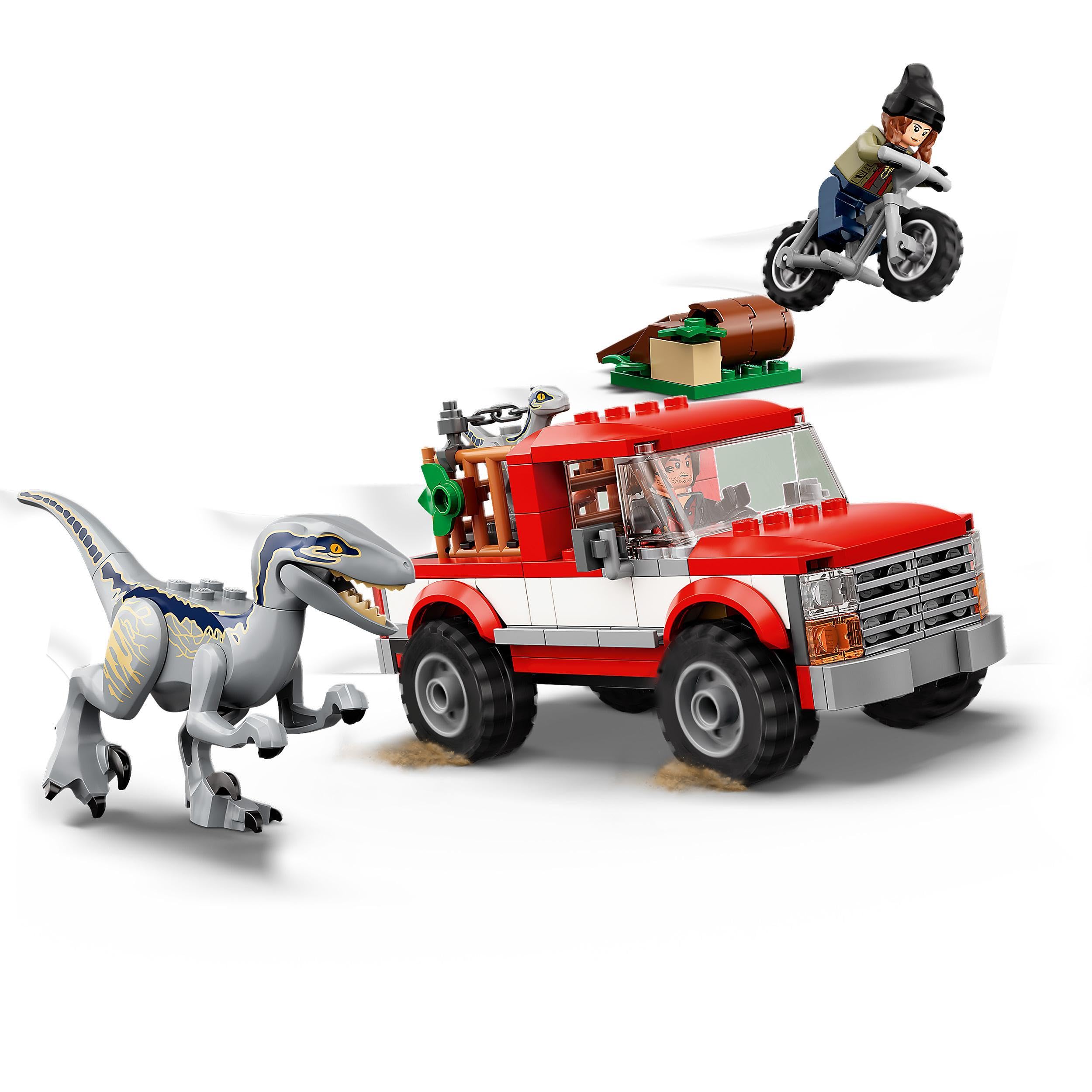 LEGO 76946 Jurassic World Schwytanie Welociraptorów Blue i Bety, Zestaw Konstrukcyjny z Minifigurkami dla Młodych Miłośników Dinozaurów, dla Chłopców i Dziewczynek od 6 lat