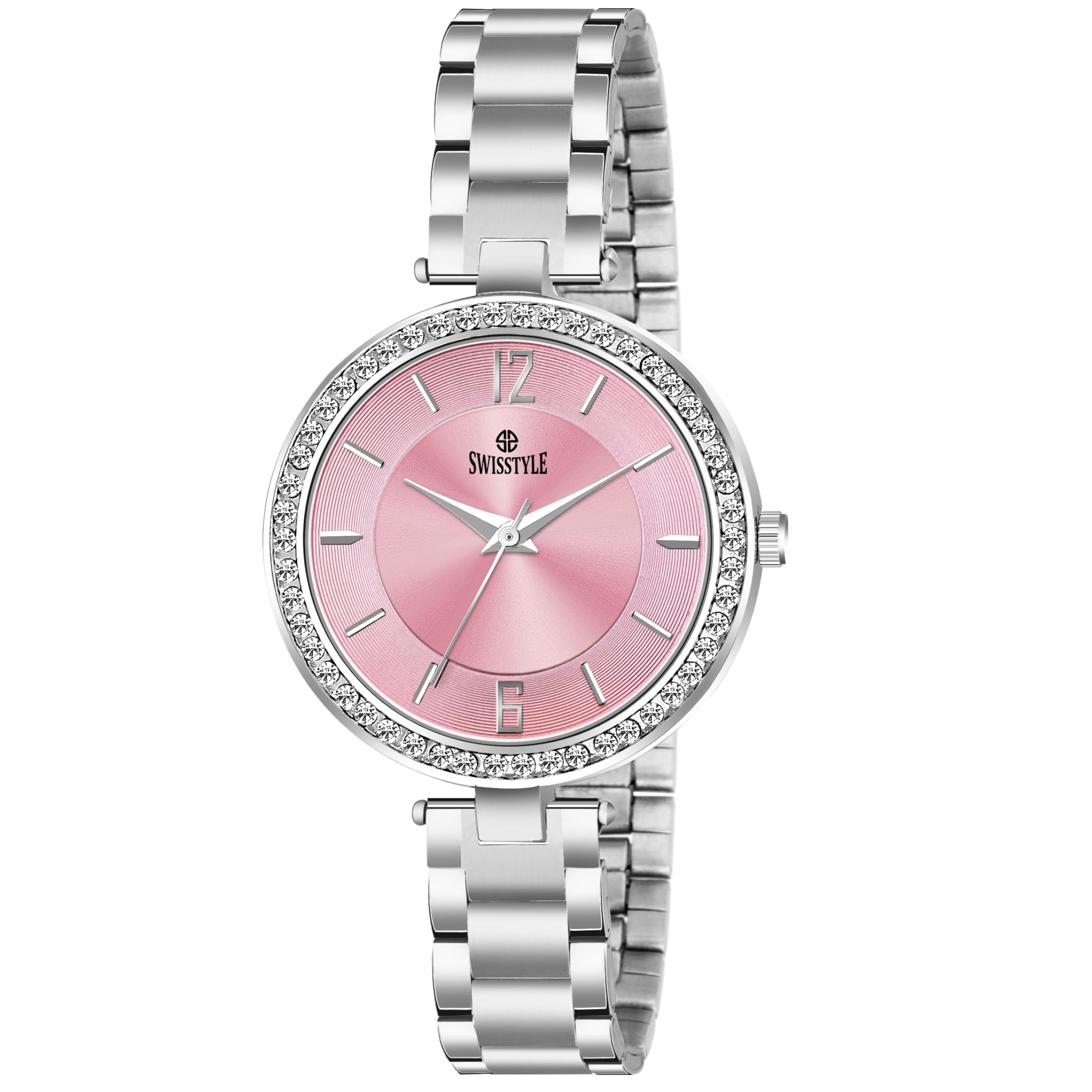 SWISSTYLE Silver Chain Analogue Watch for Women (Pink) (B0D4MKYLP1) Amazon Price History, Amazon Price Tracker