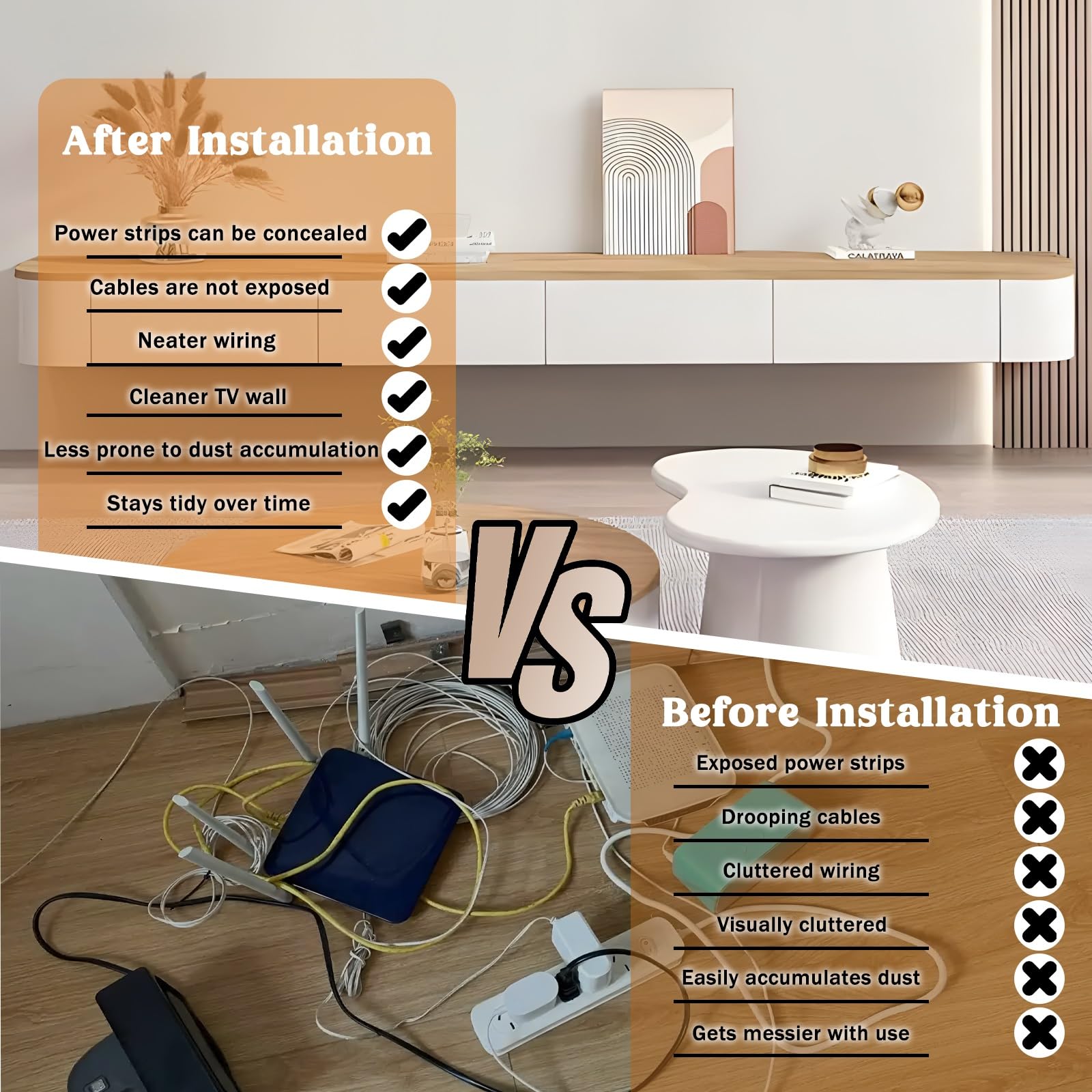 Mueble de TV flotante premontado con cajones, mueble de TV de madera montado en la pared, consola flotante moderna con gran almacenamiento, banco de TV que ahorra espacio debajo de la TV para sala de