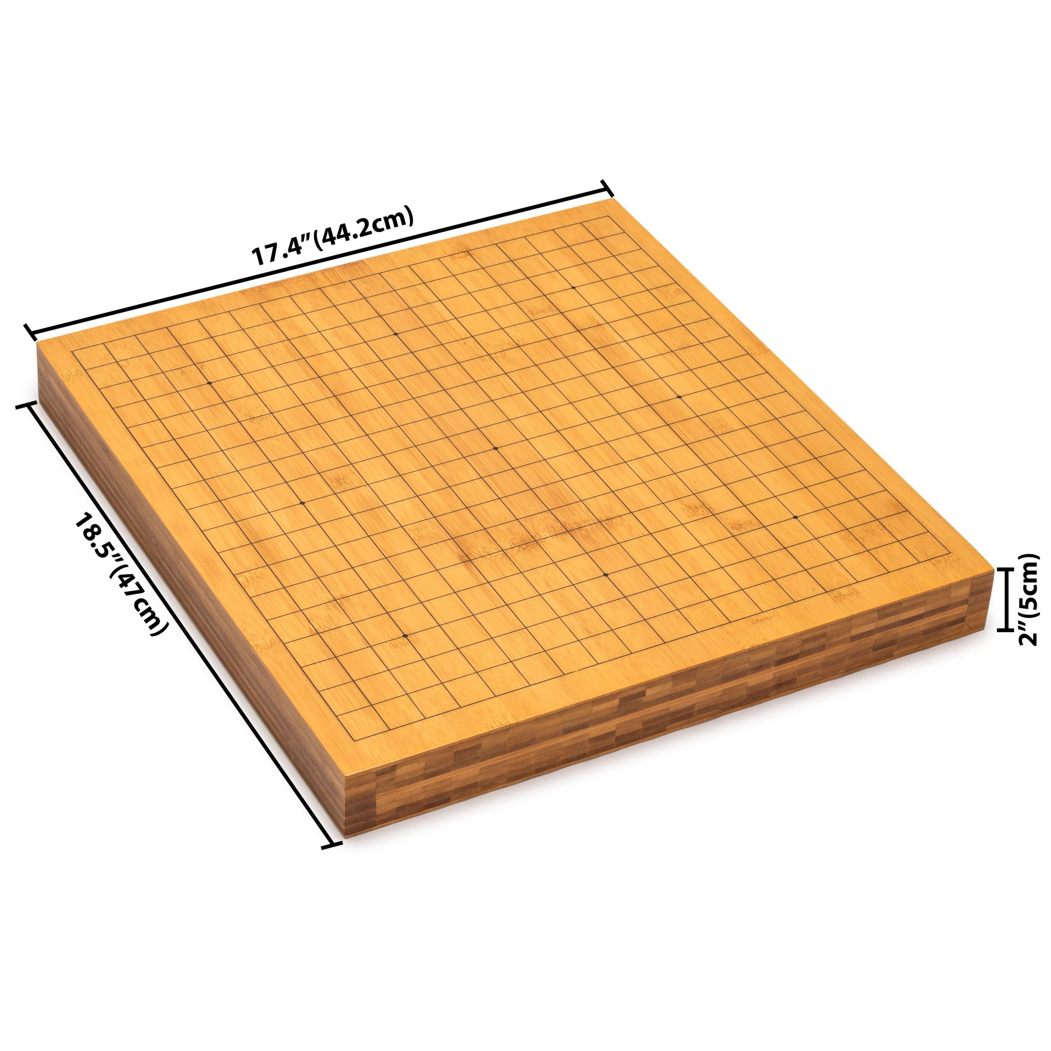 Yellow Mountain Imports Bamboo 2-Inch Reversible 19x19/13x13 Go Game Set Board with Double Convex Melamine Stones and Bamboo Bowls - Classic Strategy Board Game (Baduk/Weiqi) - Image 9