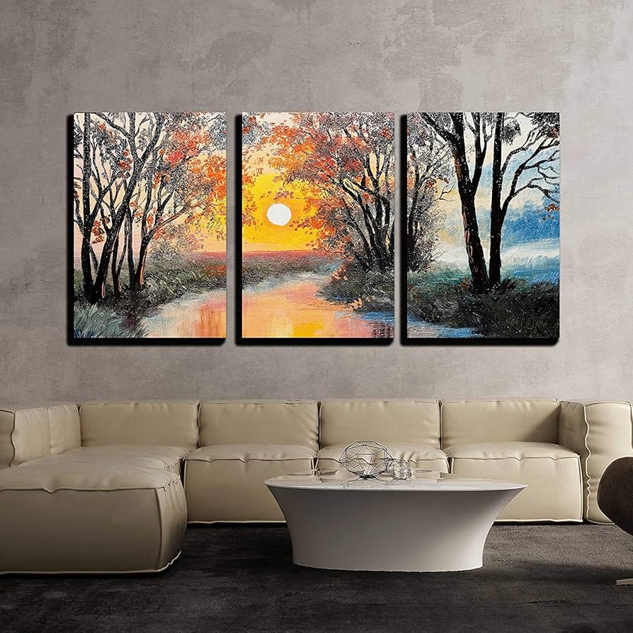 Amazon.com: wall26 - 3 Piece Canvas Wall Art - Oil Painting on