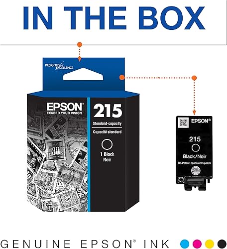 Miniatura 7 de EPSON Paquete combinado de cartuchos de color y negro de capacidad estándar de 215 tintas (T215120-BCS) funciona con WorkForce WF-100, WF-110, EC-110