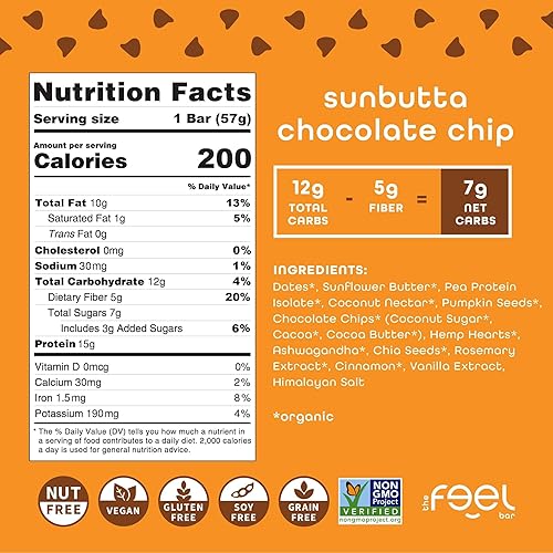 Vista 32 de The Feel Bar - Barras funcionales de proteína vegetal Barras de proteína de 2 onzas (paquete de 6) Apto para el intestino Vegano, sin gluten