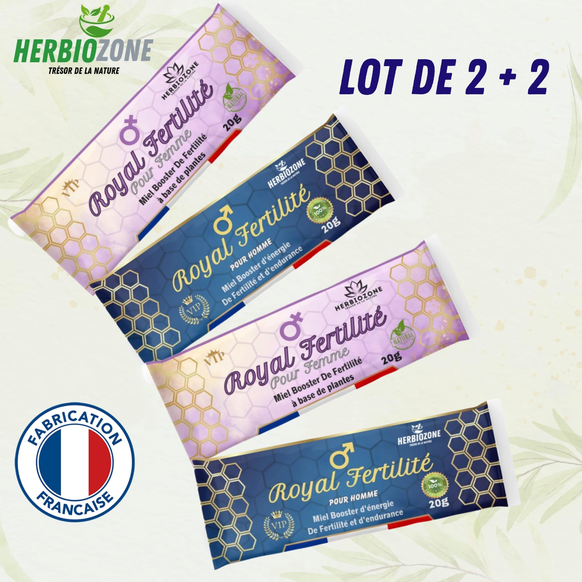 Royal Fertilité | Miel Aphrodisiaque Pour Homme & Femme | Stimulant Naturel | Endurance | Tribulus | Ashwagandha | Ginseng | Gingembre | Performances Masculine | Fertilité