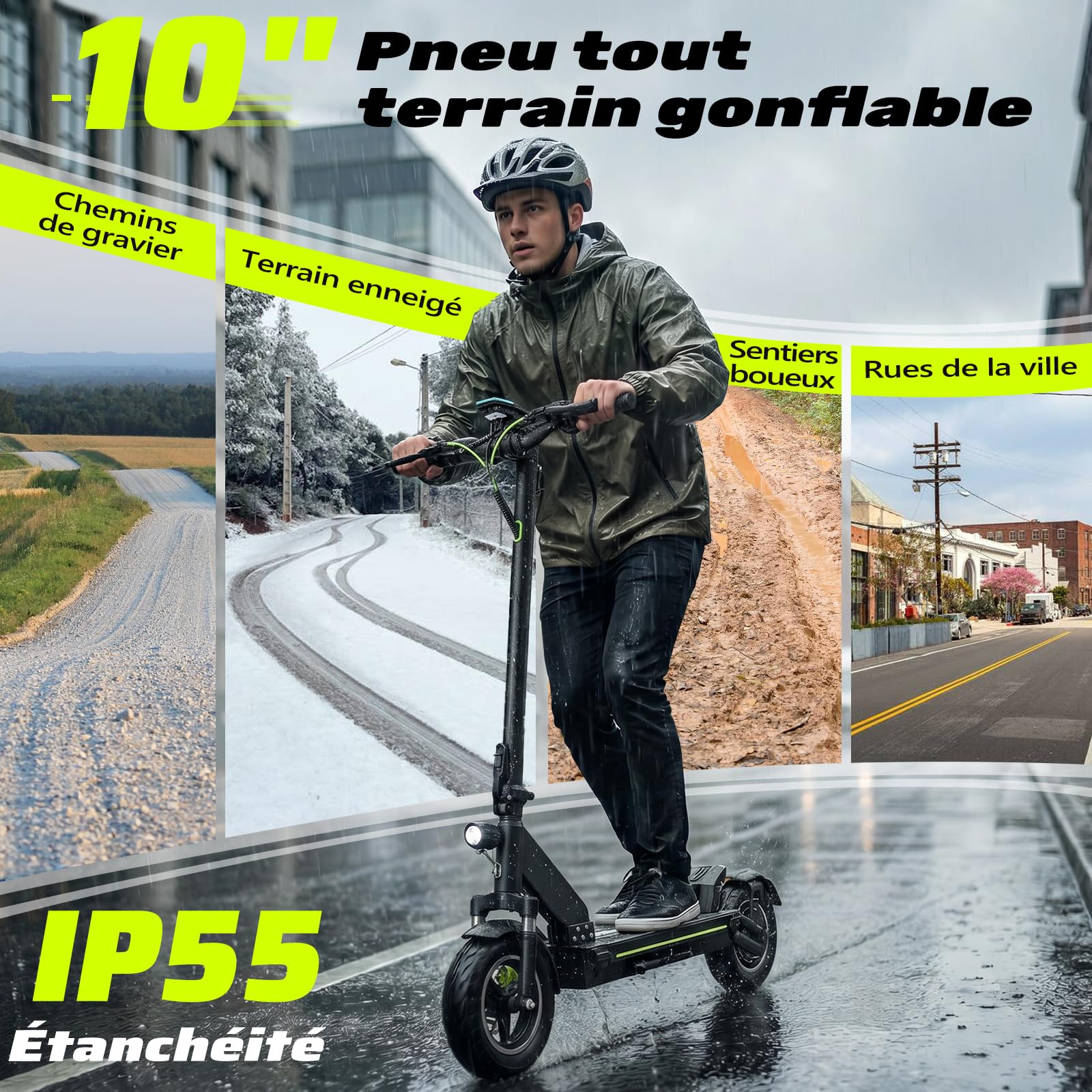 Trottinette Électrique Adulte Puissante Tout-terrain, Moteur 2000W Autonomie jusqu’à 80 km, Batterie 48V (13Ah / 18,2Ah / 20,8Ah), Double Suspension, Antivol, Trotinette Electrique Adulte Ultra Legere