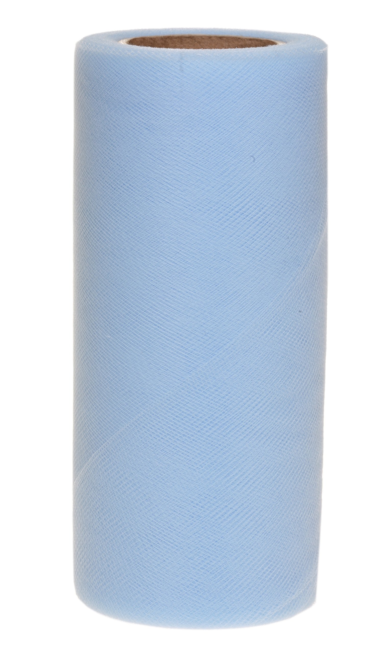 Falk Fabrics Tulle Spool for Decoration, 6-Inch by 25-Yard, Soft Blue