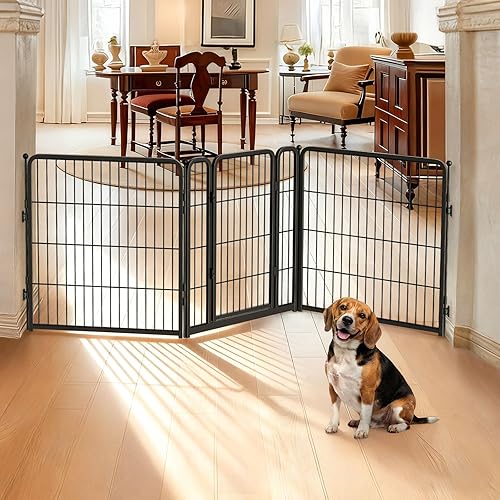 Miniatura 86 de FXW Puerta para perros extra ancha diseñada para uso en interiores, ancho ajustable de hasta 165 pulgadas de ancho (40 pulgadas de alto, 6 paneles