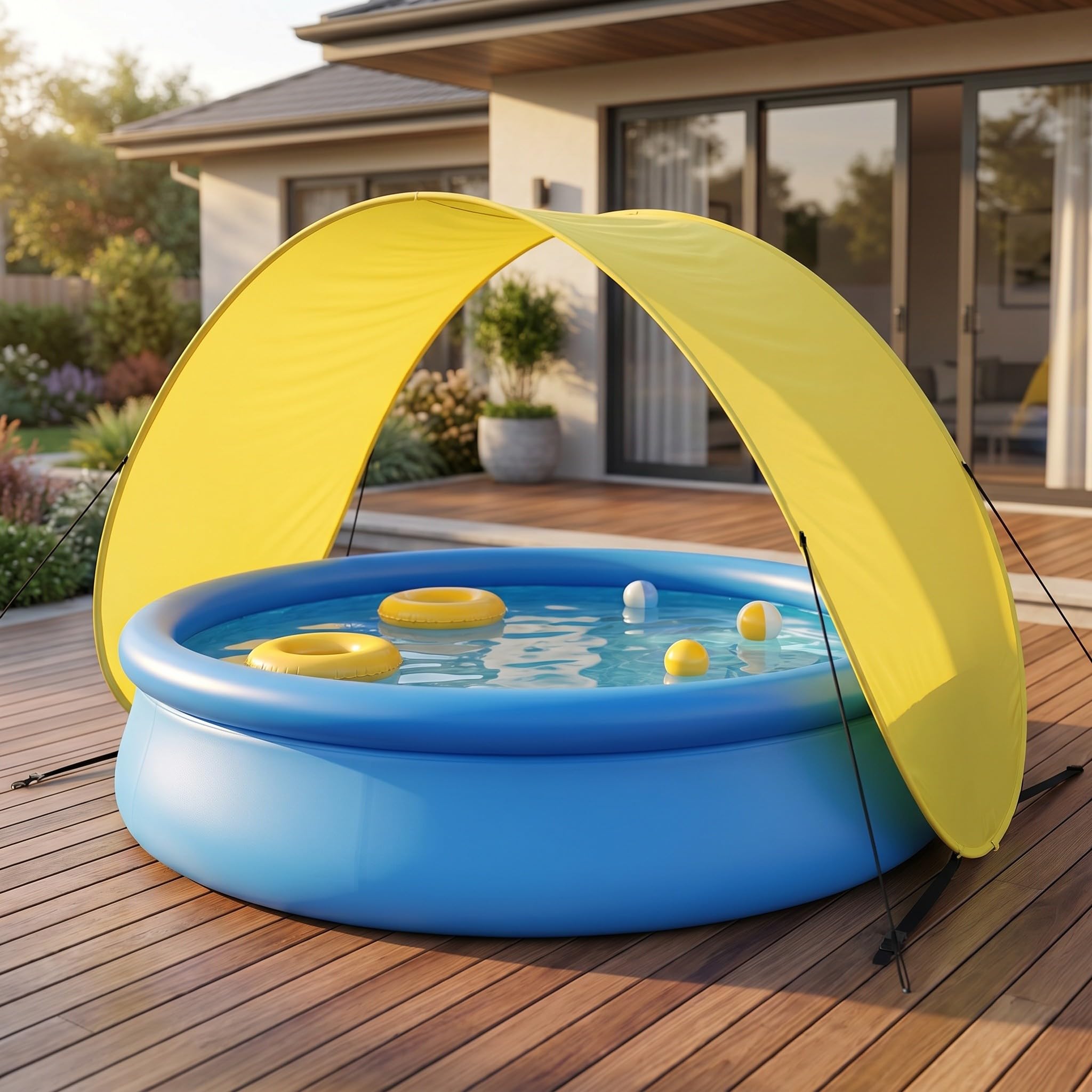 Kisangel Solo tendalino gonfiabile per piscina - Ombrellone per materassini gonfiabili - Ombrellone rimovibile per lettino gonfiabile - per cortile, esterni, giardino, feste estive in acqua