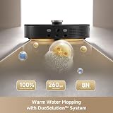Mova V50 Ultra Complete Robot Vacuum Cleaner and Self-Emptying Scrubber with 24000 Pa Suction, Thermal Floor Wash with DuoSolution System, FlexiRise Navigation and StepMastera System Black - 6