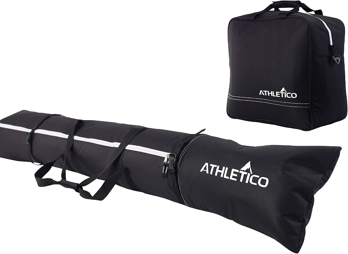 Athletico Ski &amp; Boot Bag Combo | Store Skis Up to 200 CM &amp; Boots Up To Size 13 | Includes 2 Padded Bags