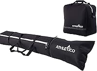 Athletico Padded Ski & Boot Bag Combo - Fits Skis to 200cm & Boots Size 13 - Waterproof Protection & Adjustable Length
