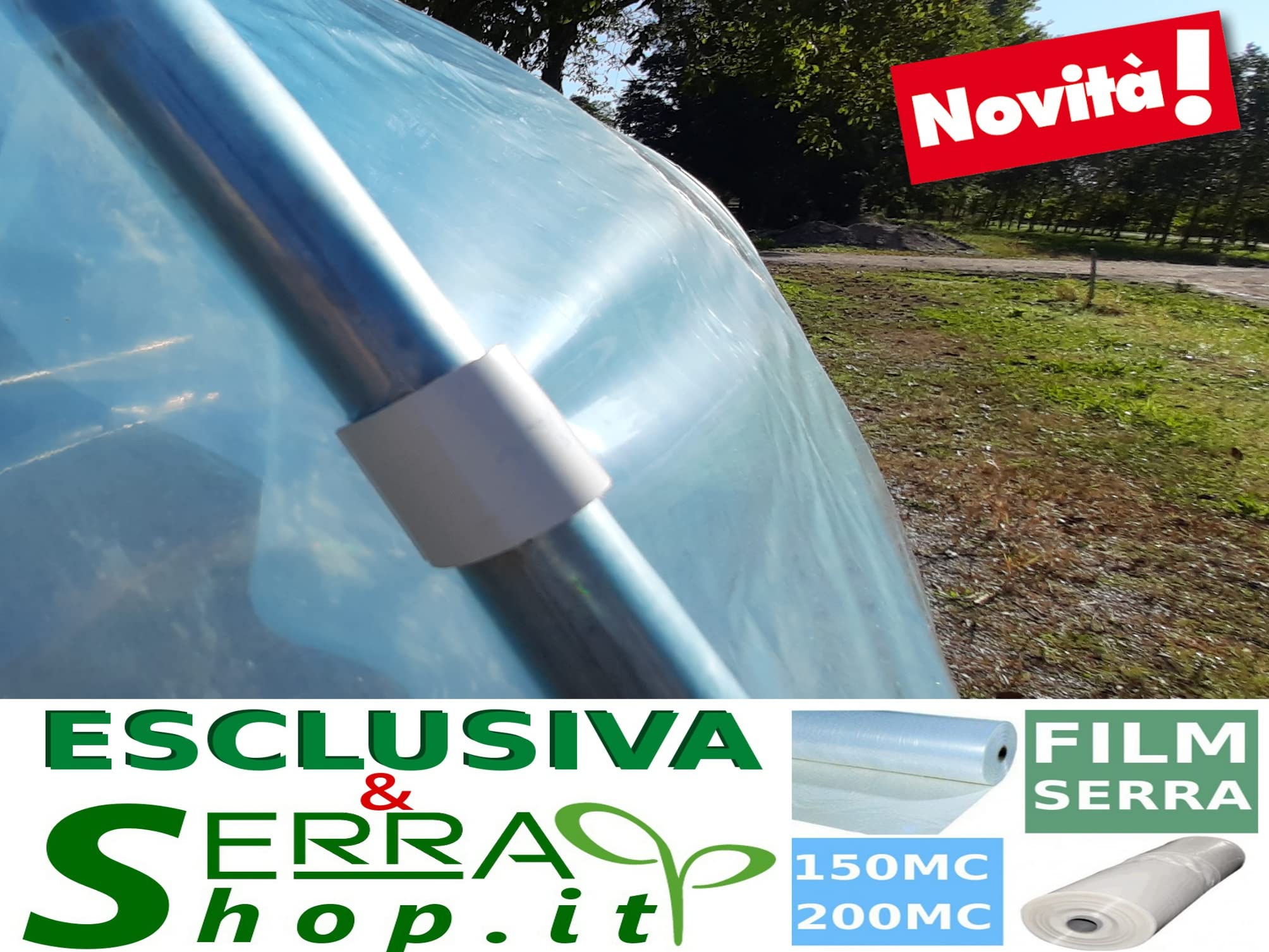 Invernadero Tunnel 3 x 4 m con lona PVC 150 MC Made in Italy con puerta frontal huerto jardín plantas vivero invernaderos botánicos