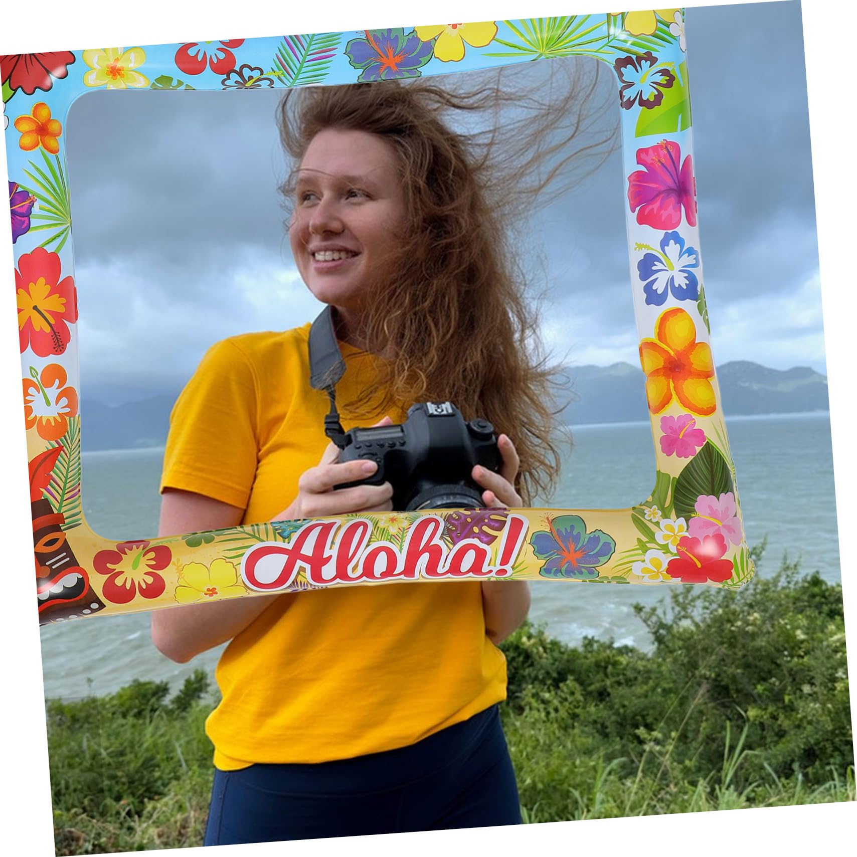 BESPORTBLE 3pezzi Cornice Fotografica Gonfiabile Per Selfie Accessorio Per Feste Estive e Foto Booth Decorazione Per Party Hawaiani e Celebrazioni Con Amici e Famiglia