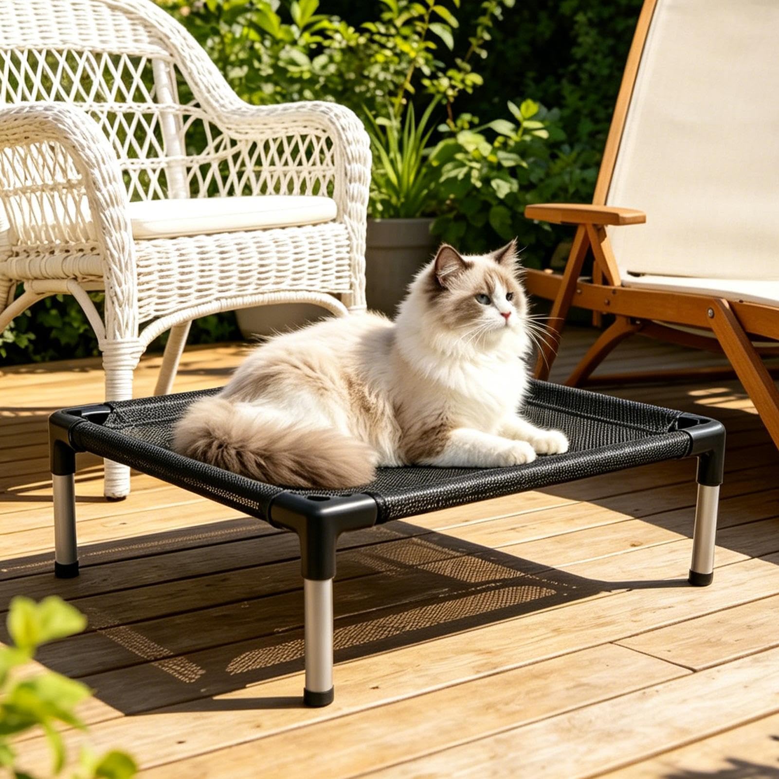 rialzato per Cani Trasportabile Lavabile Rete Traspirante Cuccia | Brandina rimovibile per interni ed esterni per Esterno, Balcone, Giardino, Terra