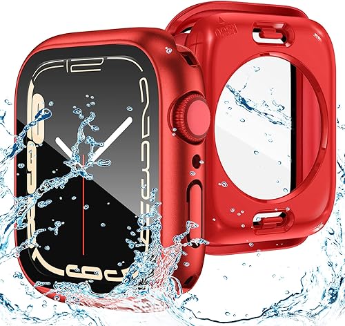 Goton Funda impermeable 2 en 1 para Apple Watch Protector de pantalla de 1.732 pulgadas SE 2 generación Series 6, 5, 4 SE, cubierta protectora de