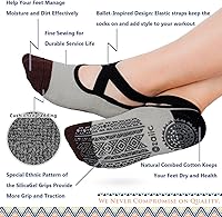 Vista 62 de Ozaiic - Calcetines de yoga para mujer con correas y agarres antideslizantes, ideales para pilates, Pure Barre, ballet, danza y entrenamiento