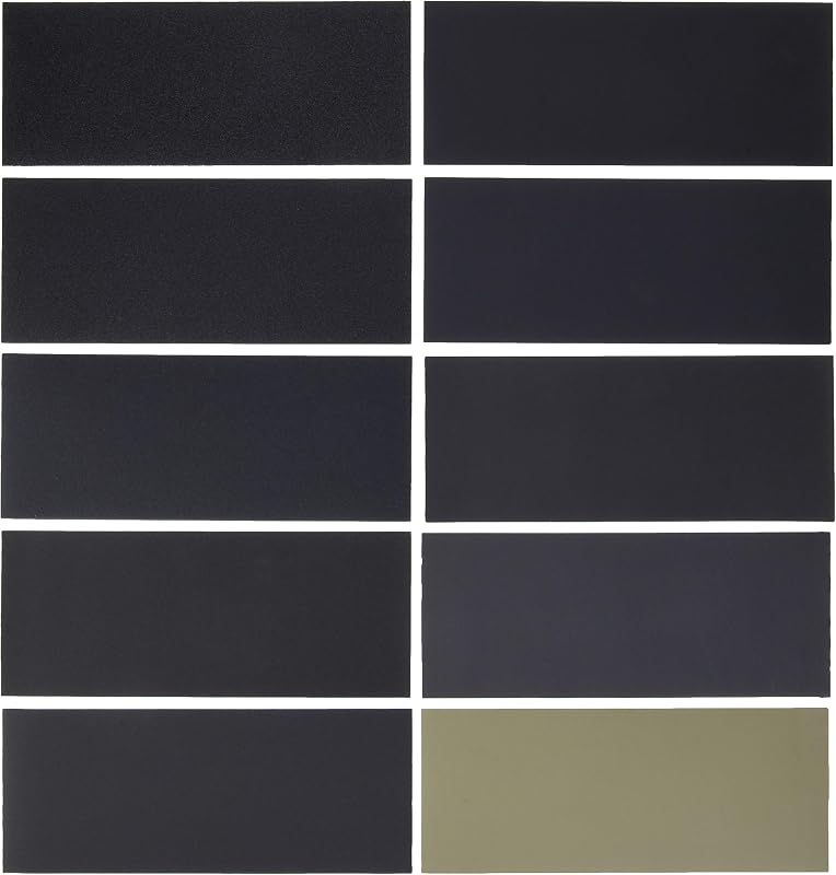Dura-Gold Premium 50 hojas surtidas de papel de lija húmedo o seco de 3-2/3" x 9", granos 150, 220, 320, 400, 600, 800, 1000, 1500, 2000, 3000 (5 Ea) - Pulido de lijado de color automotriz, carpintería, lijadora de bloque
