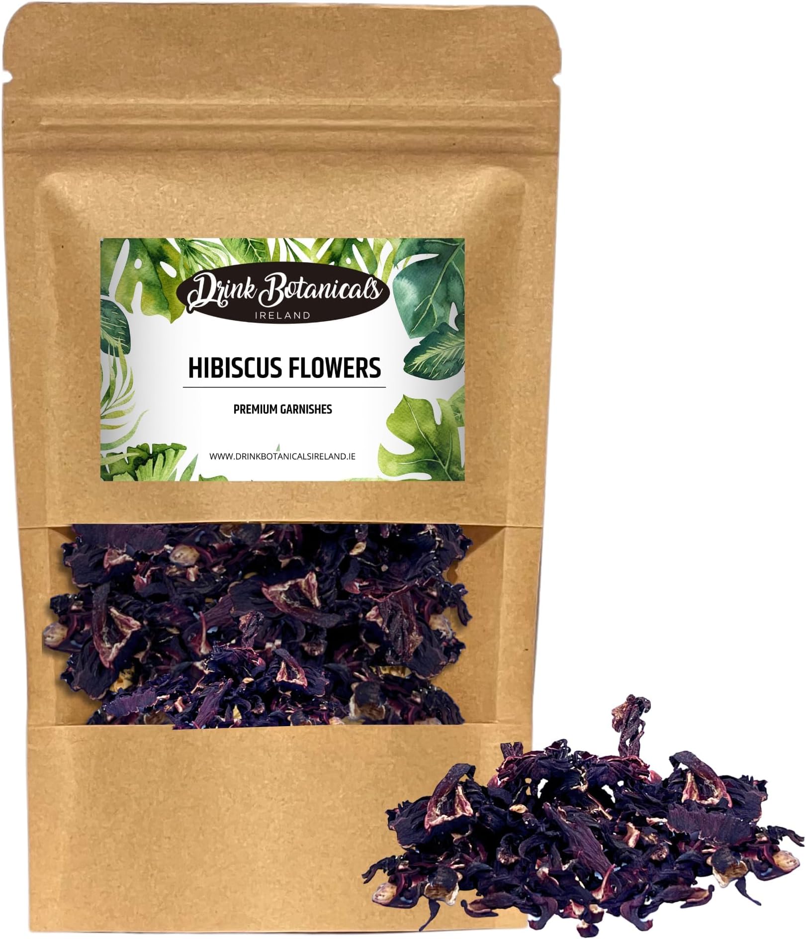 Drink Botanicals Ireland Edible Natural Dried Hibiscus Flower Petals | Eco Conscious | Non GMO, Vegan | 100% Natural | Dry Petals For Cocktail, Decorations, Distilling, Soap Making & Tea| 40 Grams