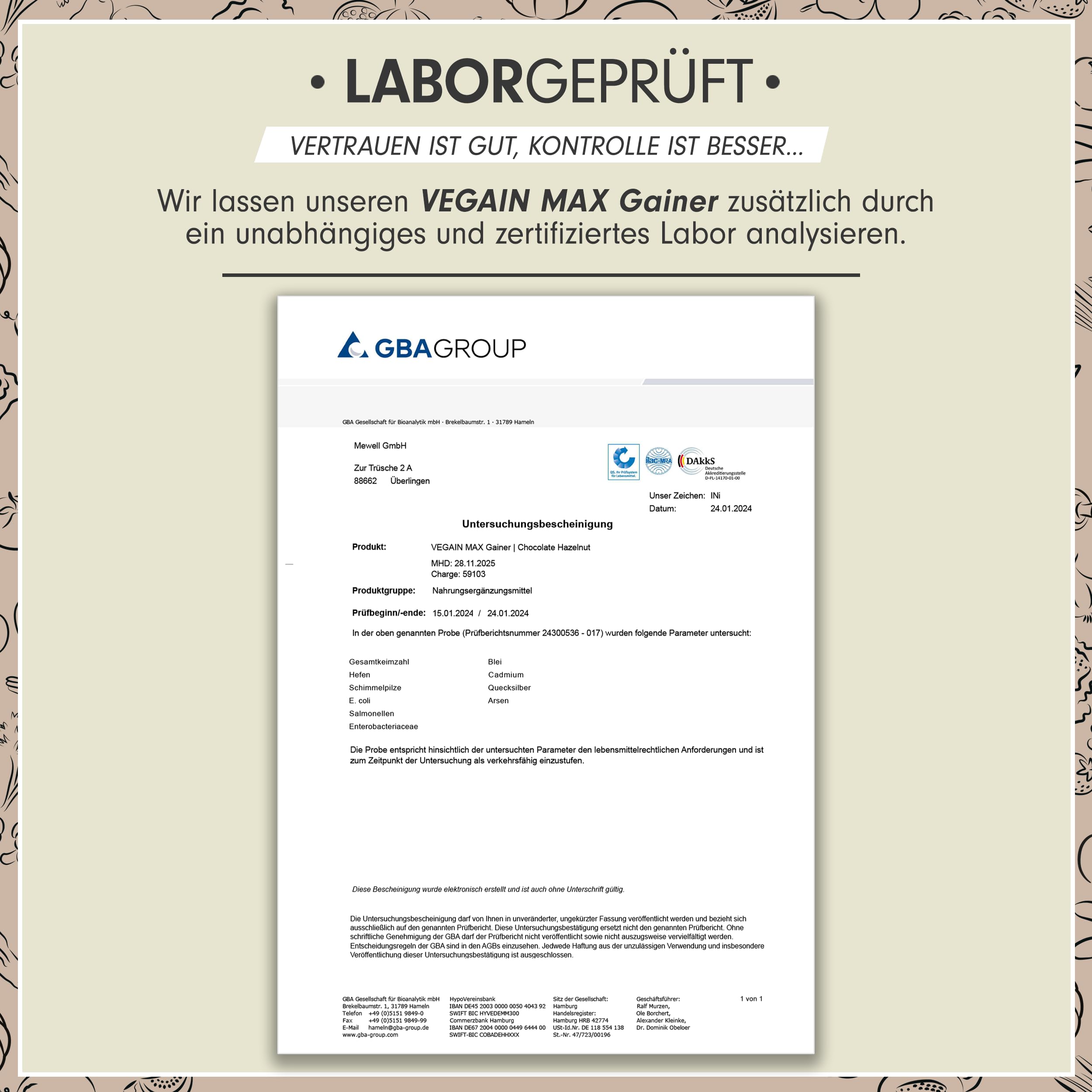 Weight Gainer VANILLA DREAM MILKSHAKE 3kg, 580+ kcal pro Portion, VEGAIN MAX Muscle Mass Gainer, hoher Protein-Gehalt 30% + komplexe Kohlenhydrate, ohne Maltodextrin & Dextrose, laktose-frei & vegan