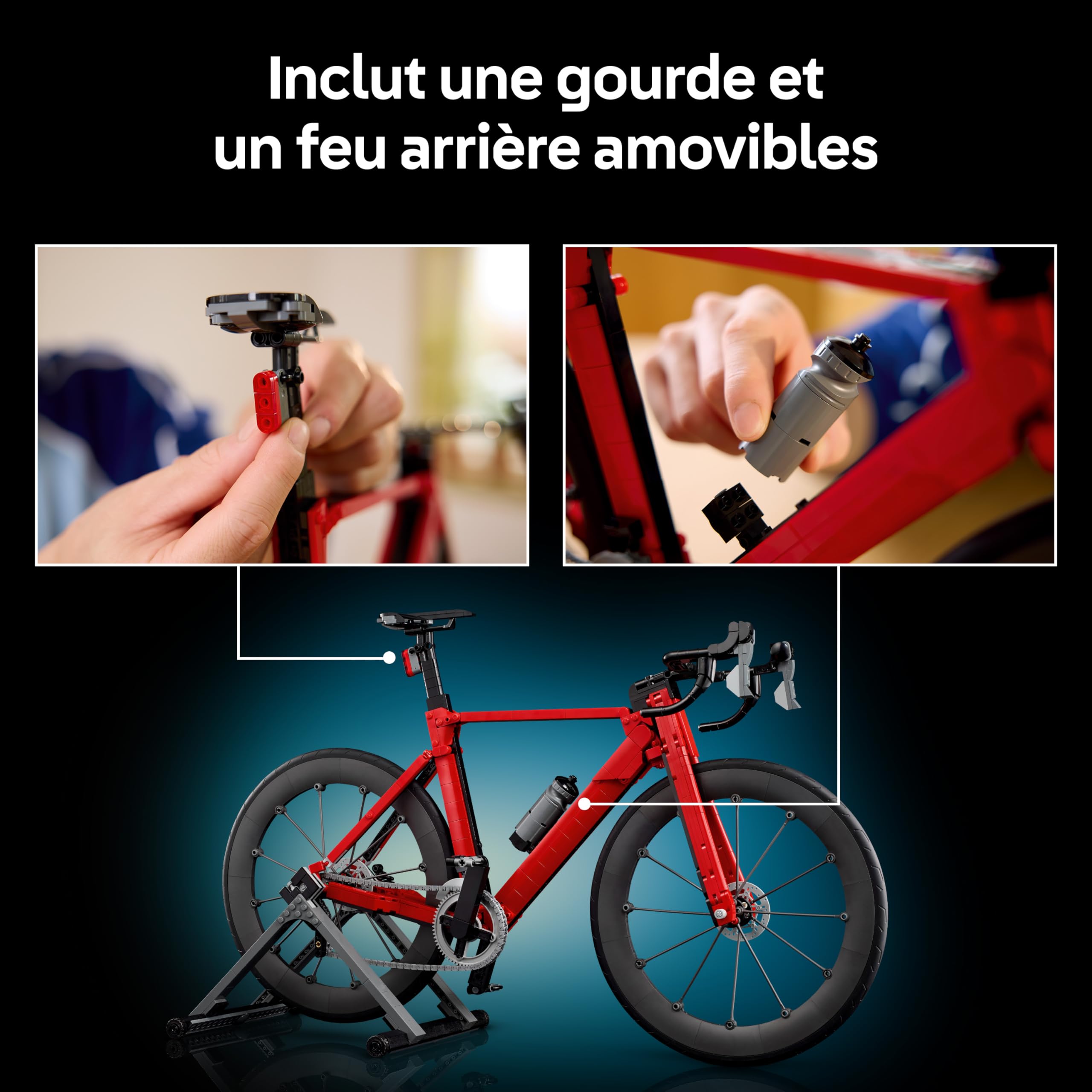LEGO Icons Le Vélo de Route - Maquette DIY pour Adulte - Pneus en Caoutchouc, Dérailleurs & Support de Roue Arrière - Décoration de Bureau - Cadeau Sportif pour Fan de Cyclisme 11380
