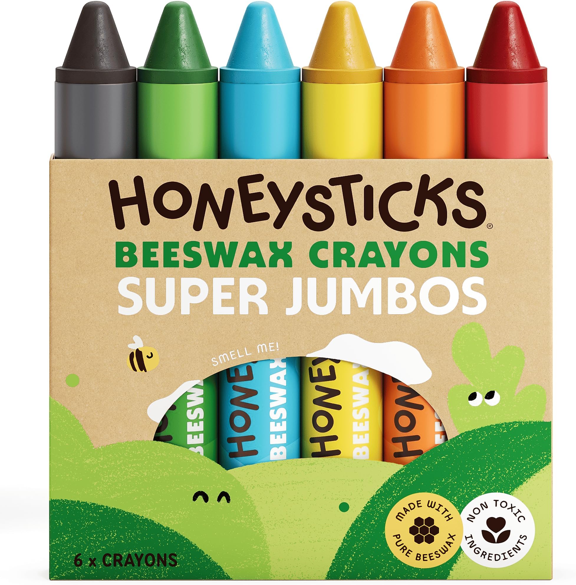 Honeysticks 100% Pure Beeswax Crayons (6 Pack