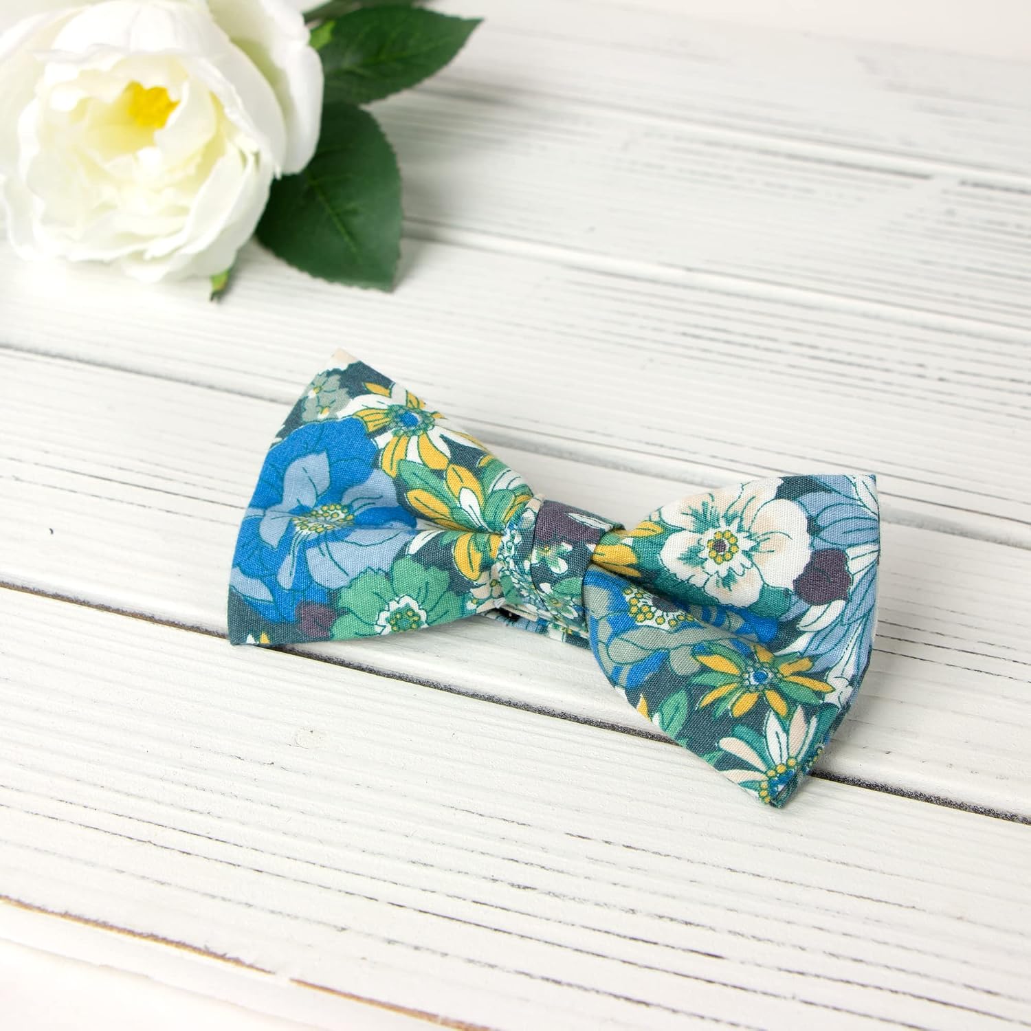 Men's Cotton Floral Suspenders and Bow Tie Set for Groomsmen Wedding Parties image 3