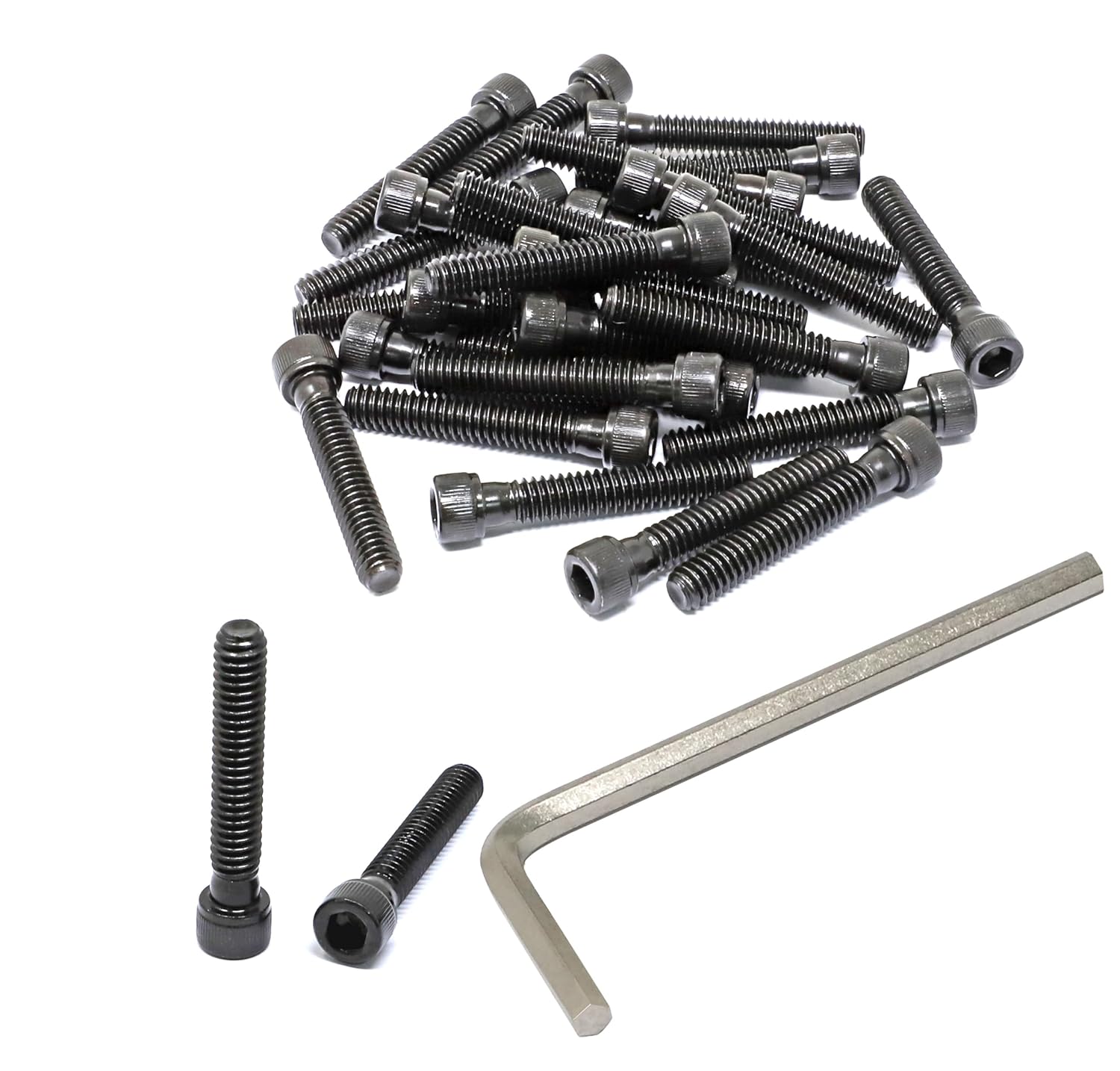 iexcell 25 Pcs 1/4-20 x 1-1/2" Partially Threaded Alloy Steel 12.9 Grade Hex Socket Head Cap Screws Bolts Kit, Black Oxide Finish