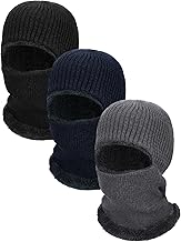 Geyoga 3 Pieces Winter Balaclava Ski Mask for Men Women Warm Knitted Fleece Full Face Cover Windproof Outdoor Sports Cycling