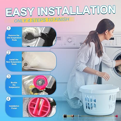 Miniatura 7 de Actualización DC97-16350U DC97-16350T Varillas de suspensión para lavadora SAMSUNG WA50R5200AWUS, WA50R5400AVUS WA50R5400AWUS WA45T3200AWA4