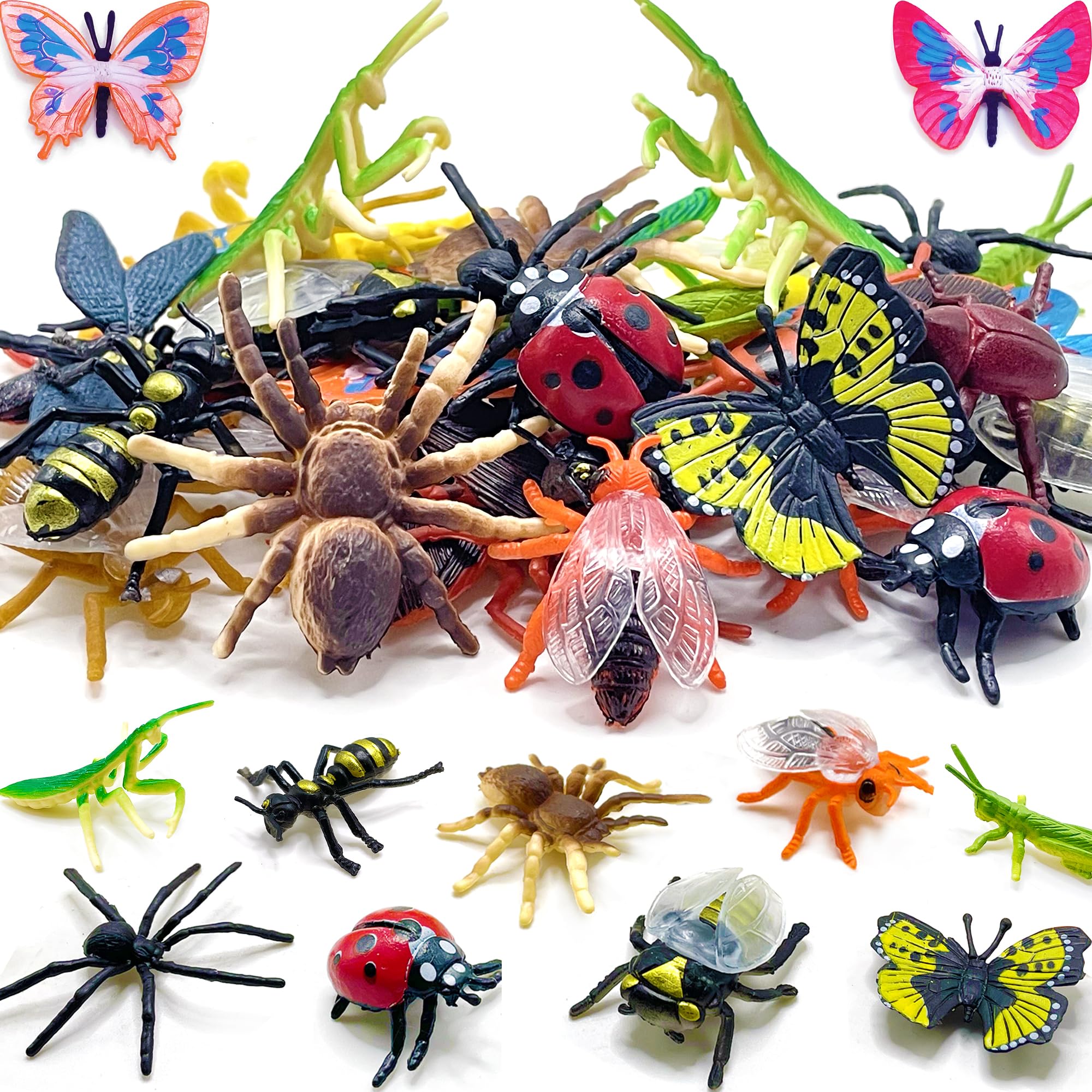 102 Pack Mini Bug Toys, Realistic Insect Toys Figures for Kids,Fake Plastic  Bugs for Education Themed Insect Party, Classroom Reward, Gardening