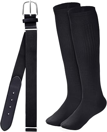 Dxhycc Baseball Socks and Belt Combo Set Athletic Socks for Youth Adult