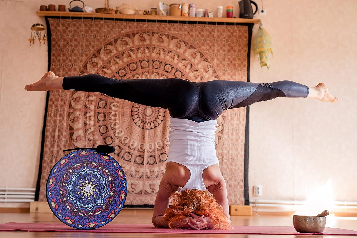 Vegan “Ajna Chakra” Mandala Drum 18'' | With a Soft Bag | Hard Membrane Low Sound | Healing Drum | Spiritual Ceremonial Drum | Frame Drum