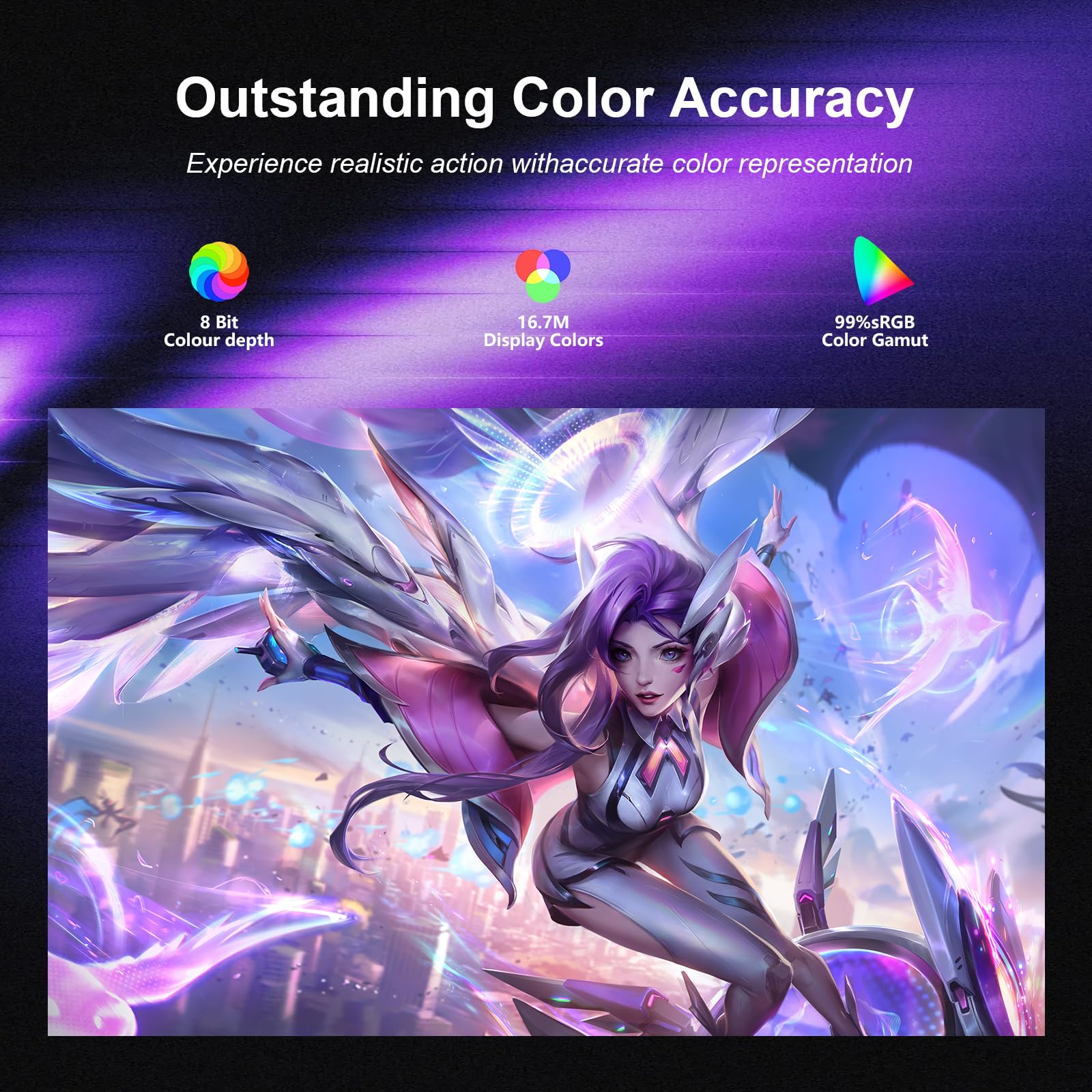 27inch Gaming Computer Monitor IPS 240Hz FHD(1920×1080P), 99% sRGB,1ms Response Time, 400cd/m²,AMD Freesync, Crosshair & Eye-Care Tech,Low Blue Light,HDMI 2.0,DP 1.4,Supports Wall-Mounted