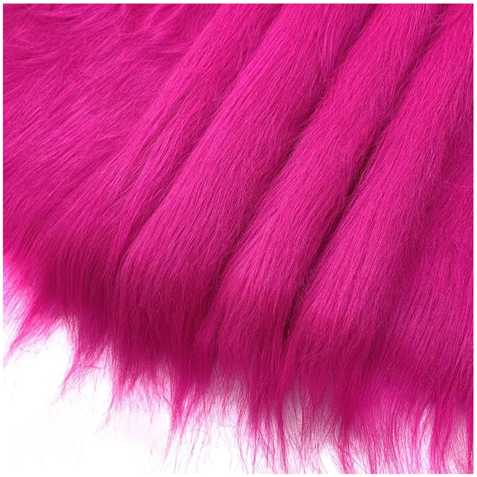 YZRXD Shaggy Faux Fur Fabric Long Pile Fluffy Fake Fur Luxury Craft Material 180cm(70inch) Wide for Gnomes, Sewing, Costumes, Fursuits, Decorations(Size:1.8x0.5m(70x19in),Color:rosyred)