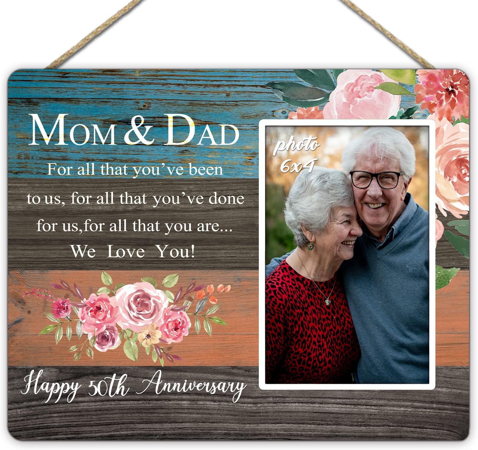 ZENNLAB 50th Wedding Anniversary Picture Frame for Mom and